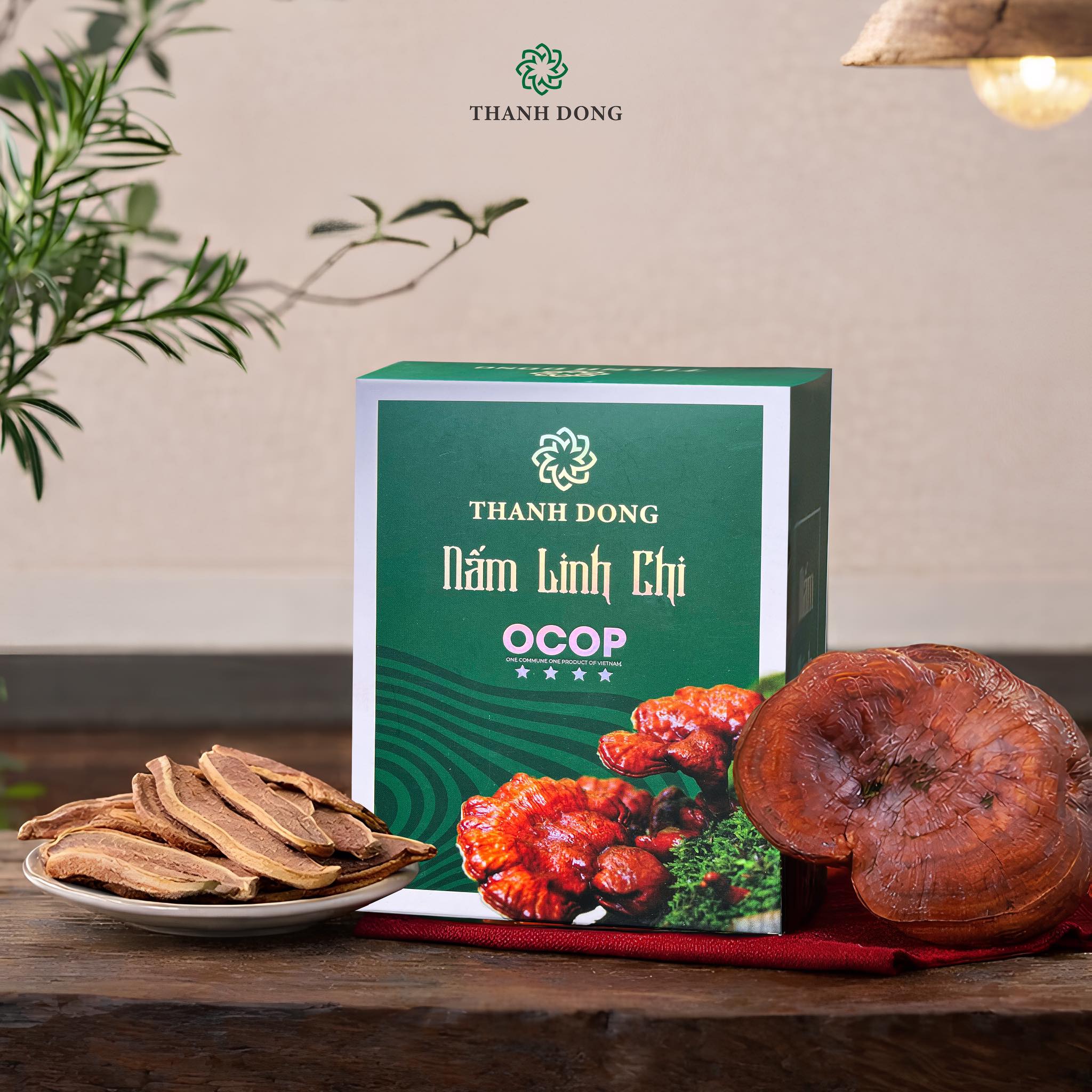 Nấm Linh Chi Đỏ Thành Đồng Hộp OCOP 4 sao và nấm khô thái lát
