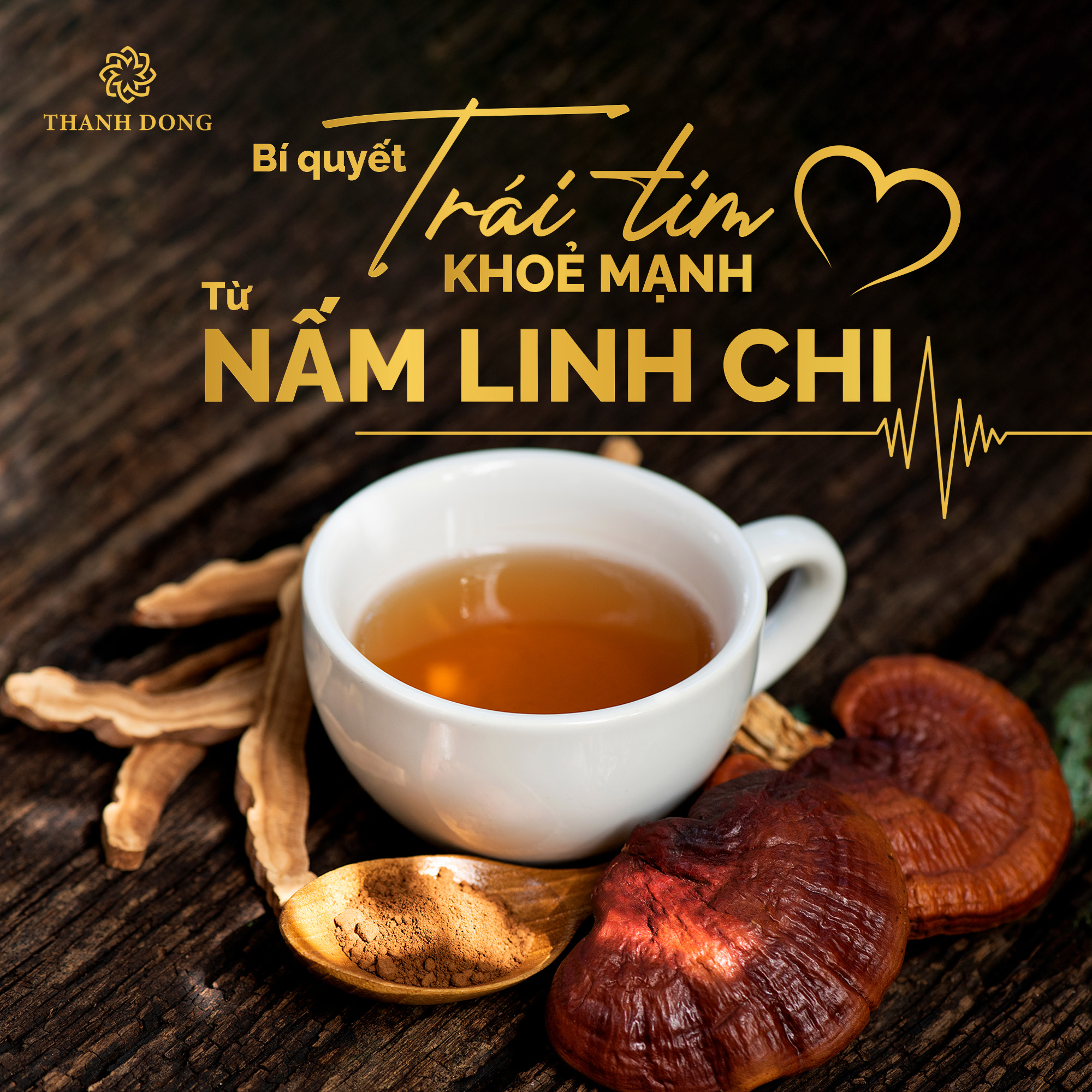 Tách trà nấm linh chi hỗ trợ giấc ngủ và tim mạch